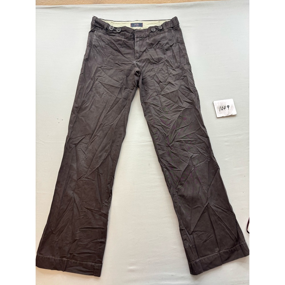 Old Navy Low Waist Cotton Trousers Wide Leg Charcoal Gray Pants Size 2 Reg